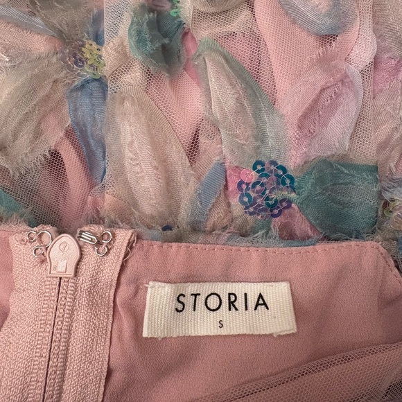 STORIA pastel floral appliqué babydoll dress - Picture 4 of 7